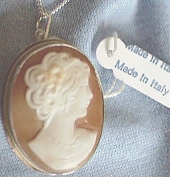 Handcarved Silver Cameo, Side View