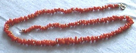 Red Coral Cut Sprig Necklace