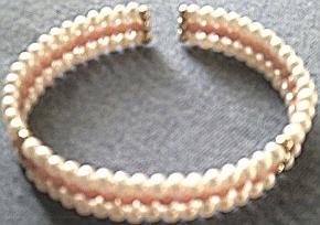 Pearl and Pink Coral Bracelet, Inside View