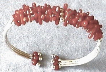 Red Coral Chip Bracelet