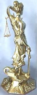 Brass Lady Justice, Back View